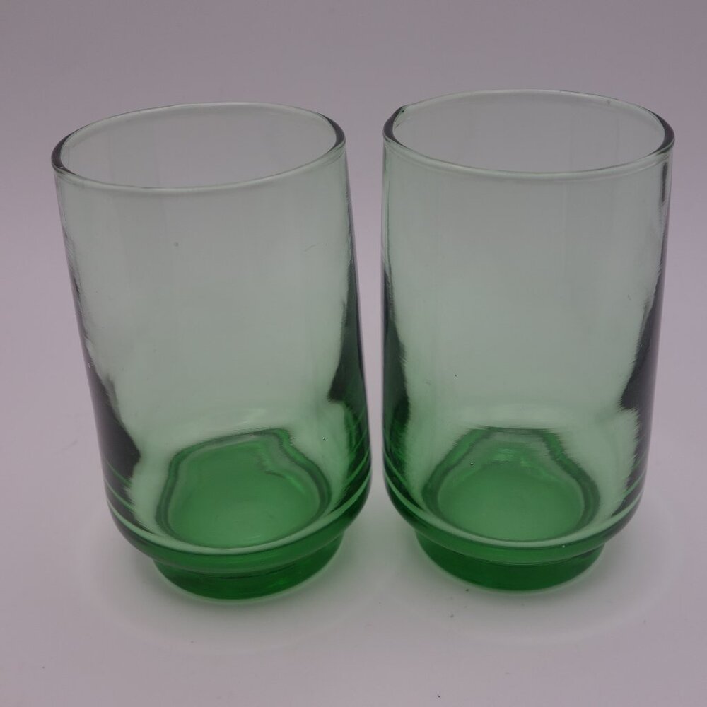 Vintage Set of Two(2) Dominion Glass Green Glasses